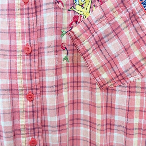 Vintage 1990's Looney Tunes Tweety Bird Embroidered Blouse Sz 14W 16W - Picture 5 of 6